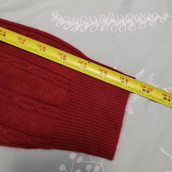 Violet & Roses Cable knit Red V Neck Sweater Stitch Fix Preppy Career wear - Picture 6 of 10